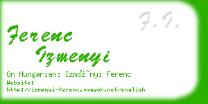 ferenc izmenyi business card